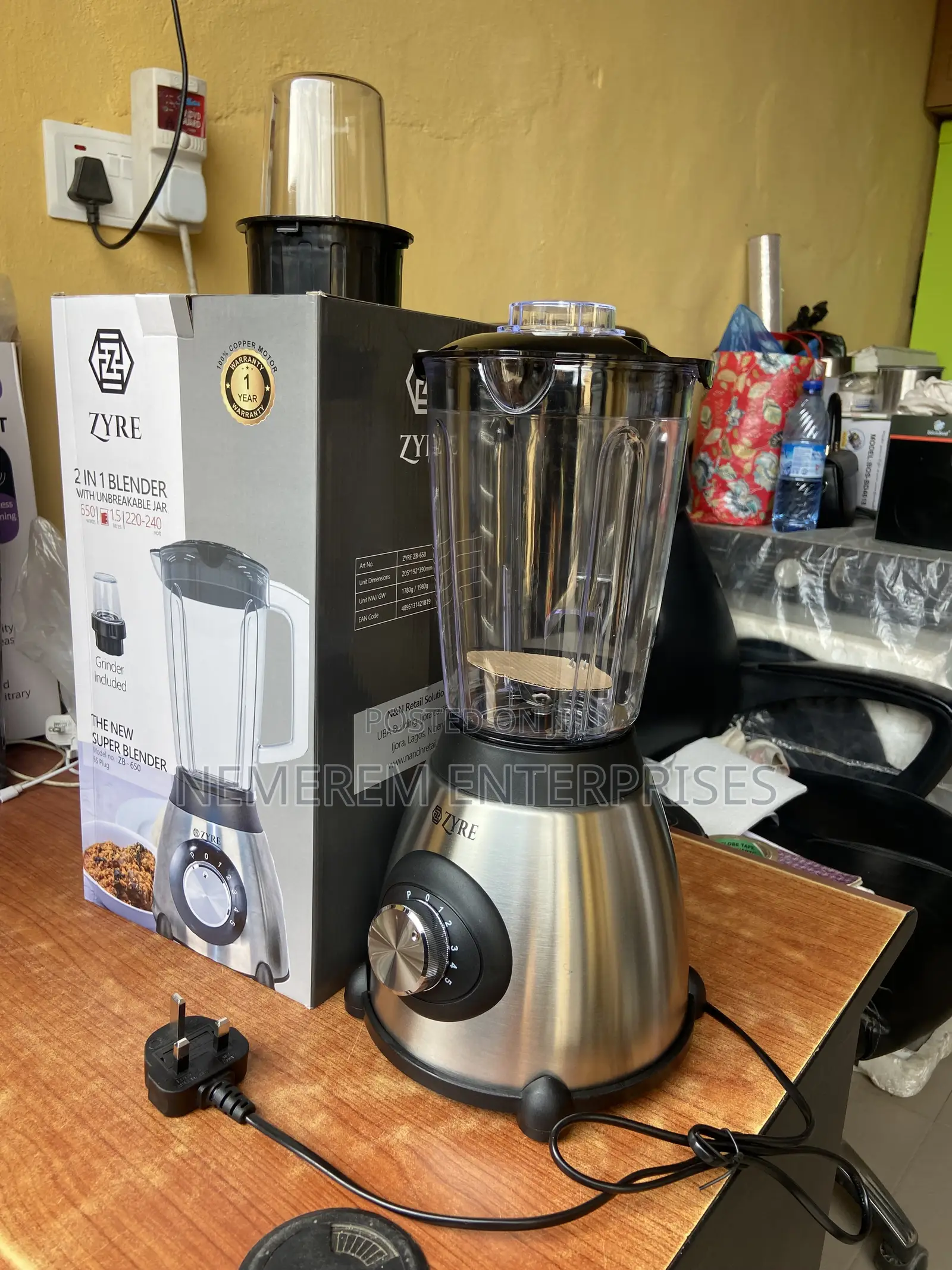 Zyre 2-in-1 Smart Blender 650w – High Power – Unbreakable Jar