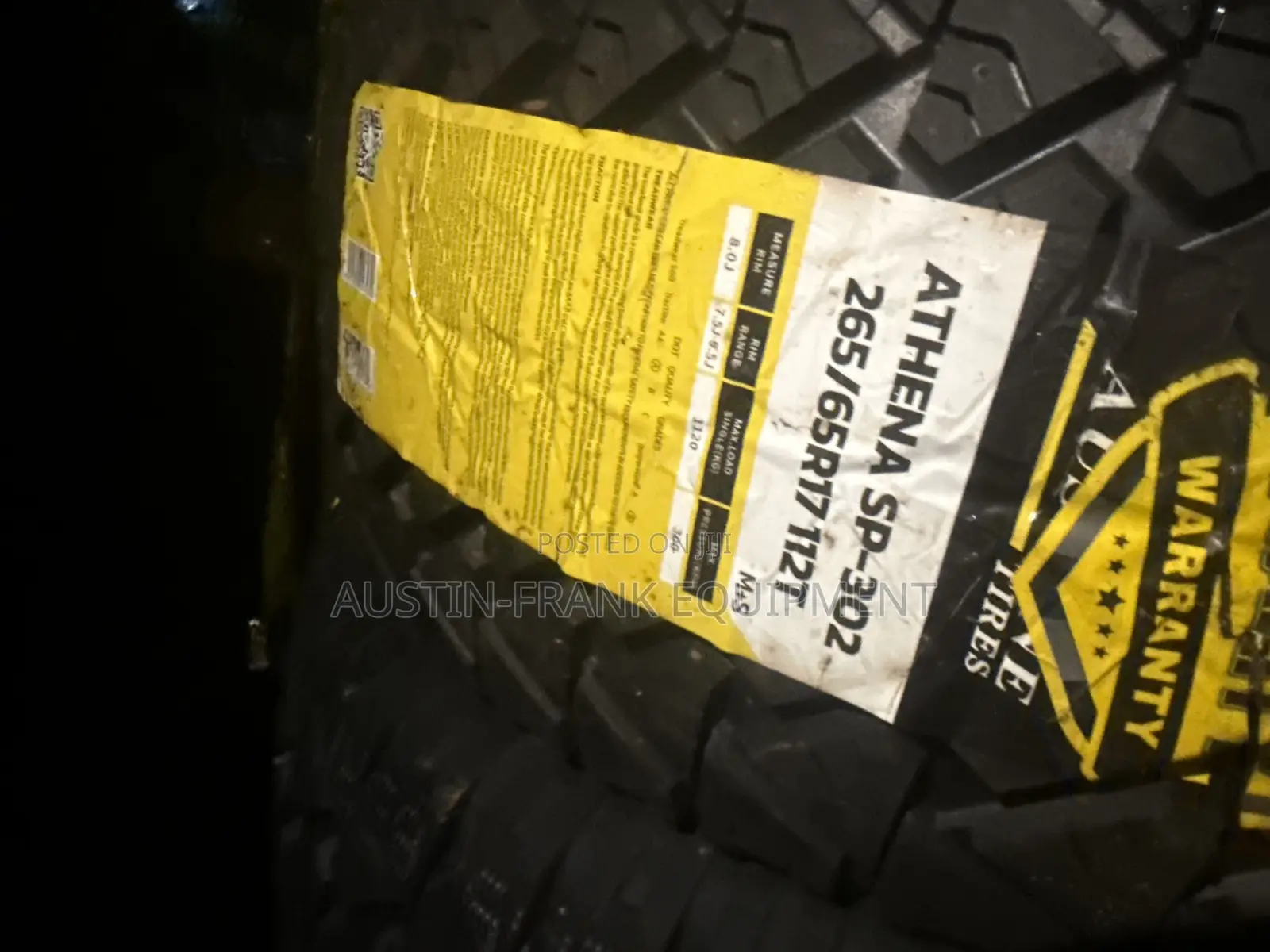 Austone Athena Sp-302 Tire, Sized 265/65r17 112t.