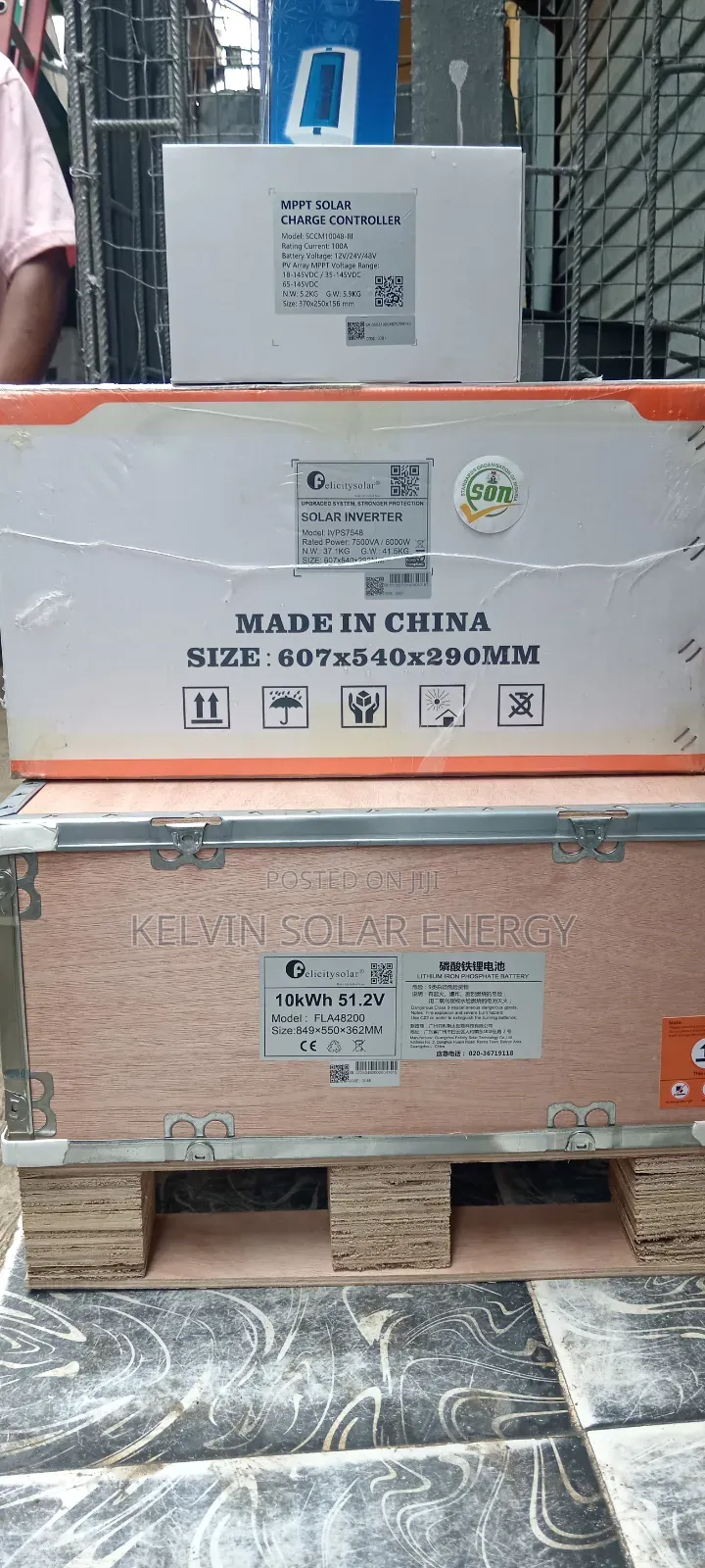 10kwh Lithium Battery + 7.5kva Inverter + 100a MPPT Charge Controller