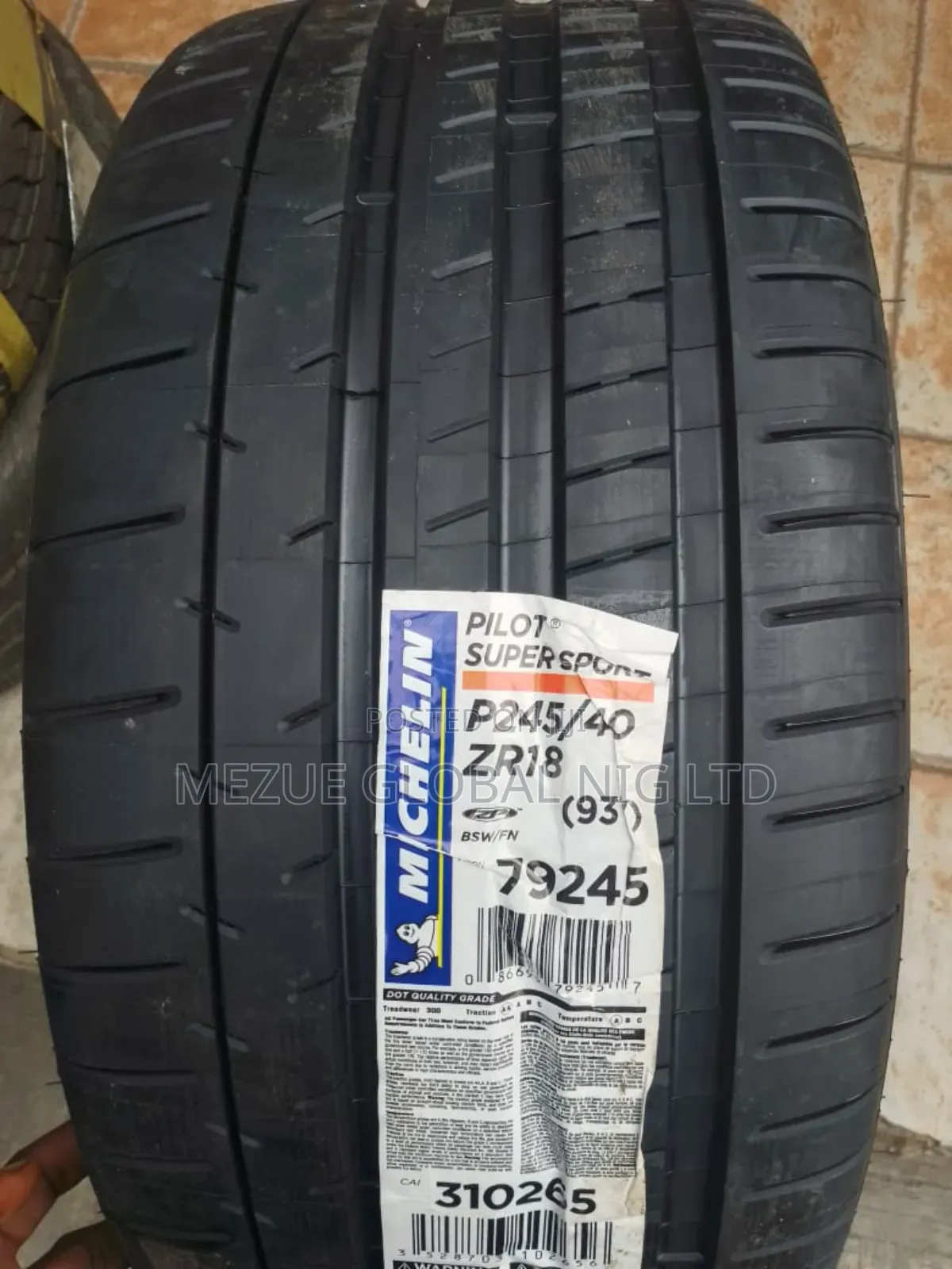 .Michelin Tyre 245/40/18 for Honda Accord /Toyota Camry Etc 