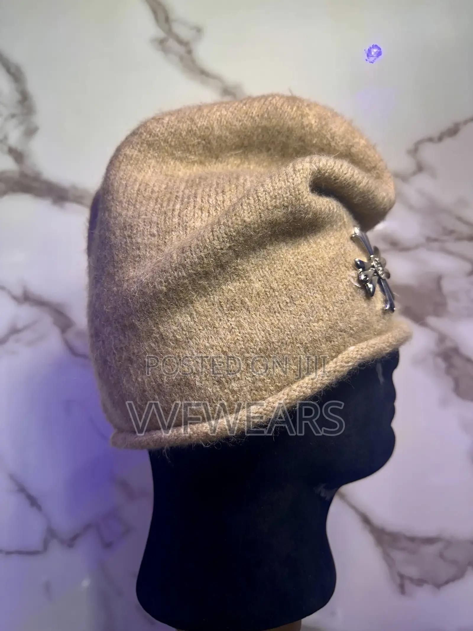 Brown Chrome Beanie Head Warmer