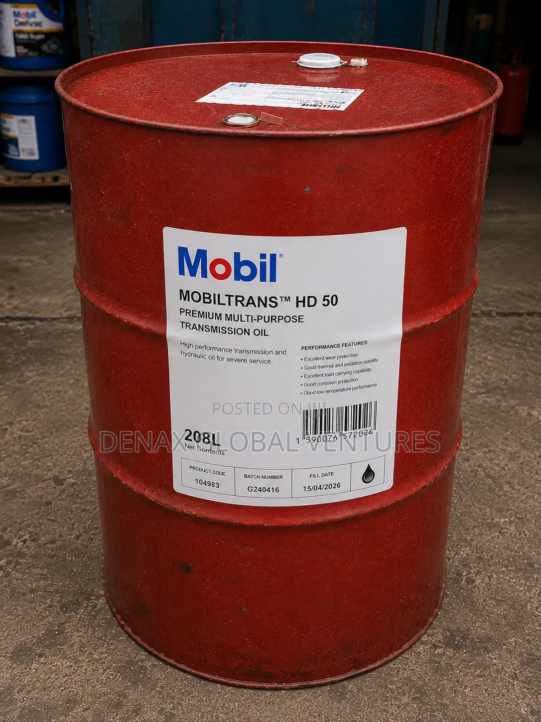 Mobiltrans Hd 50 Transmission and Drivetrain Oil 208l