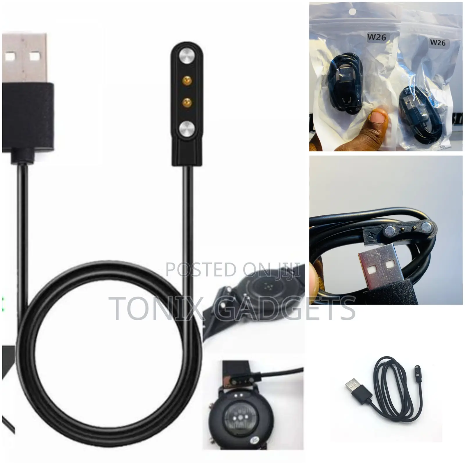 W26 Smart Watch Magnetic Charging Cable.