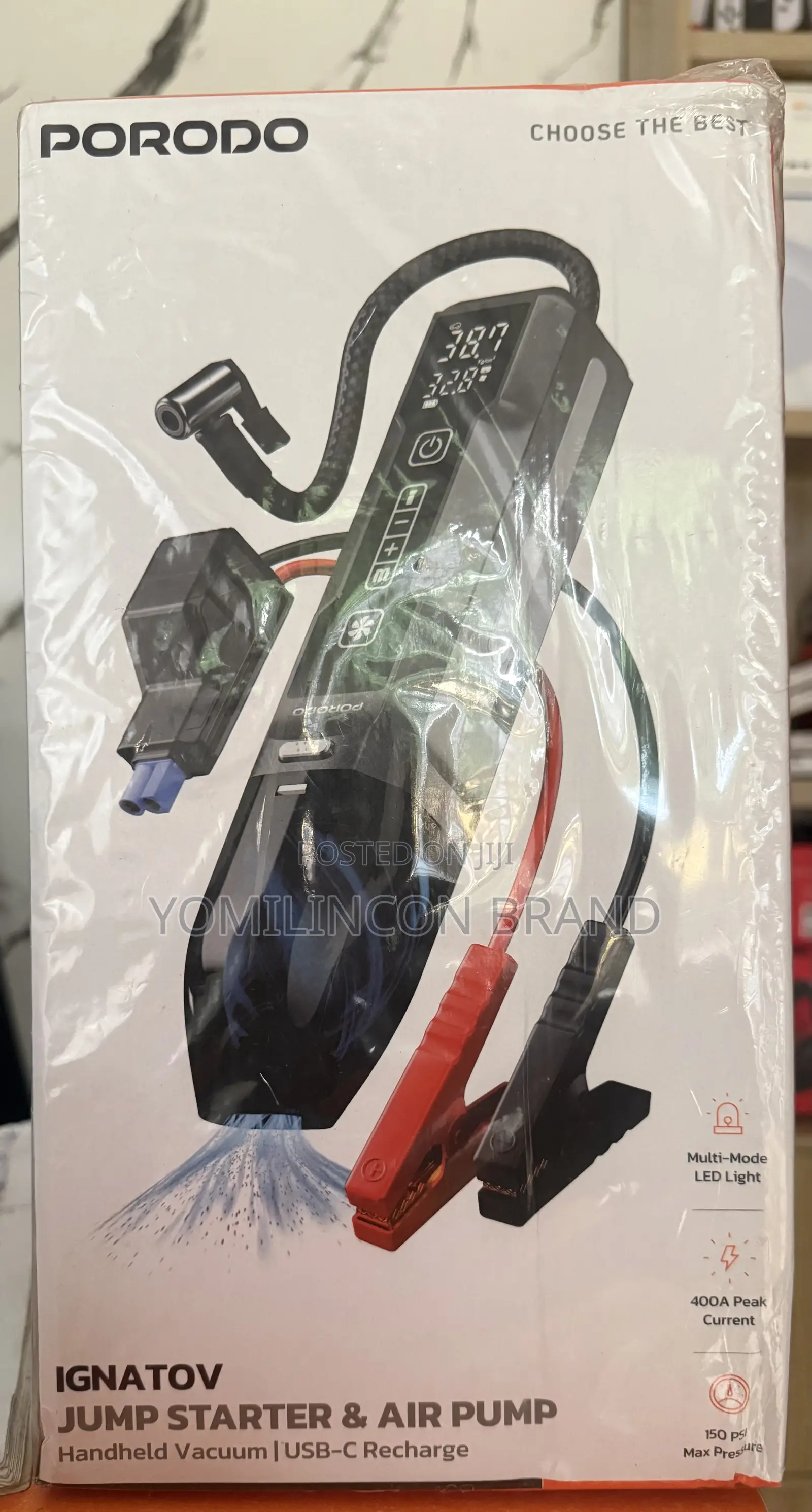 Porodo Ignatov 4-in-1 Jump Starter Air Pump