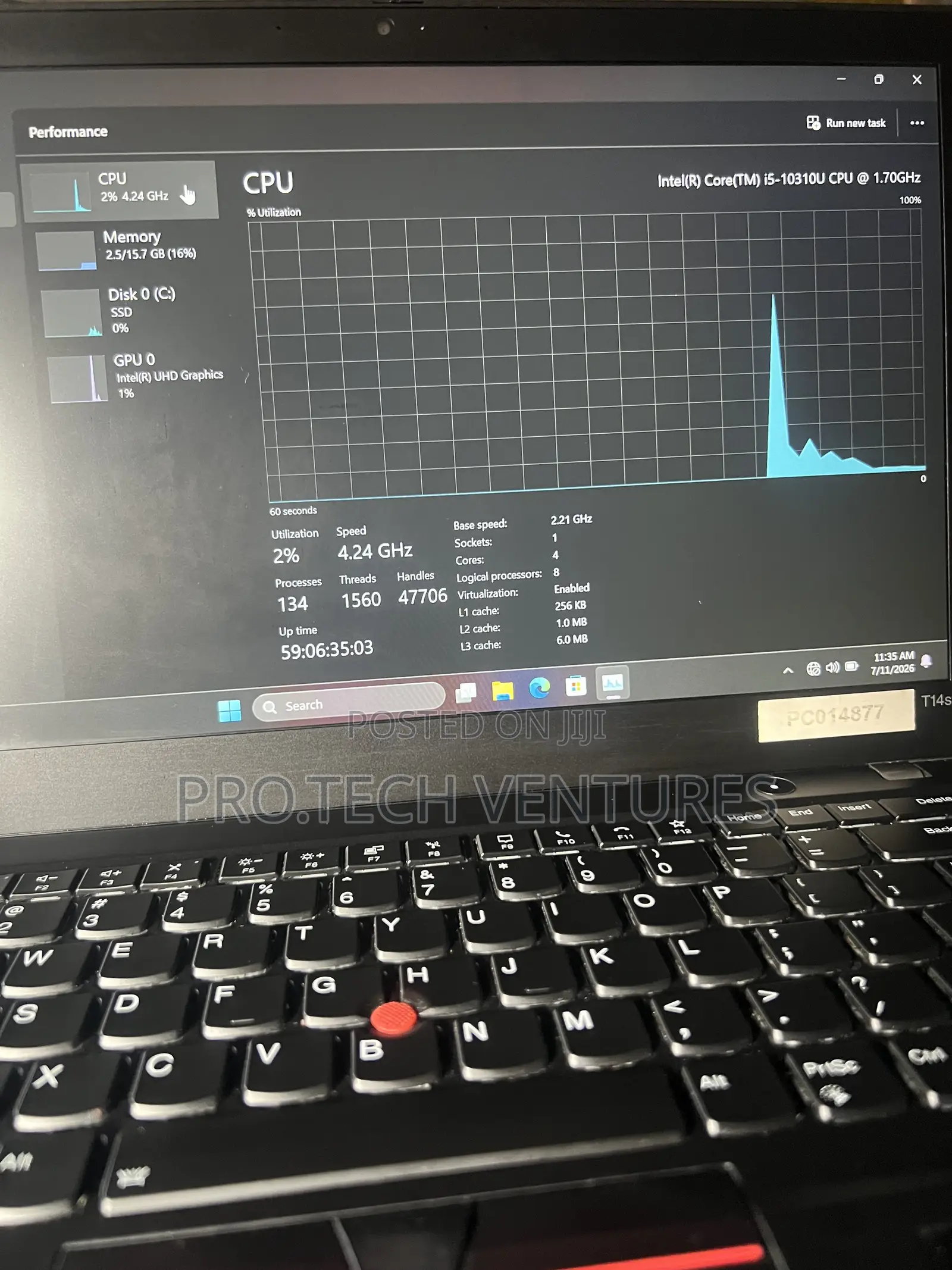 Laptop Lenovo ThinkPad T14 8GB Intel Core i5 SSD 256GB