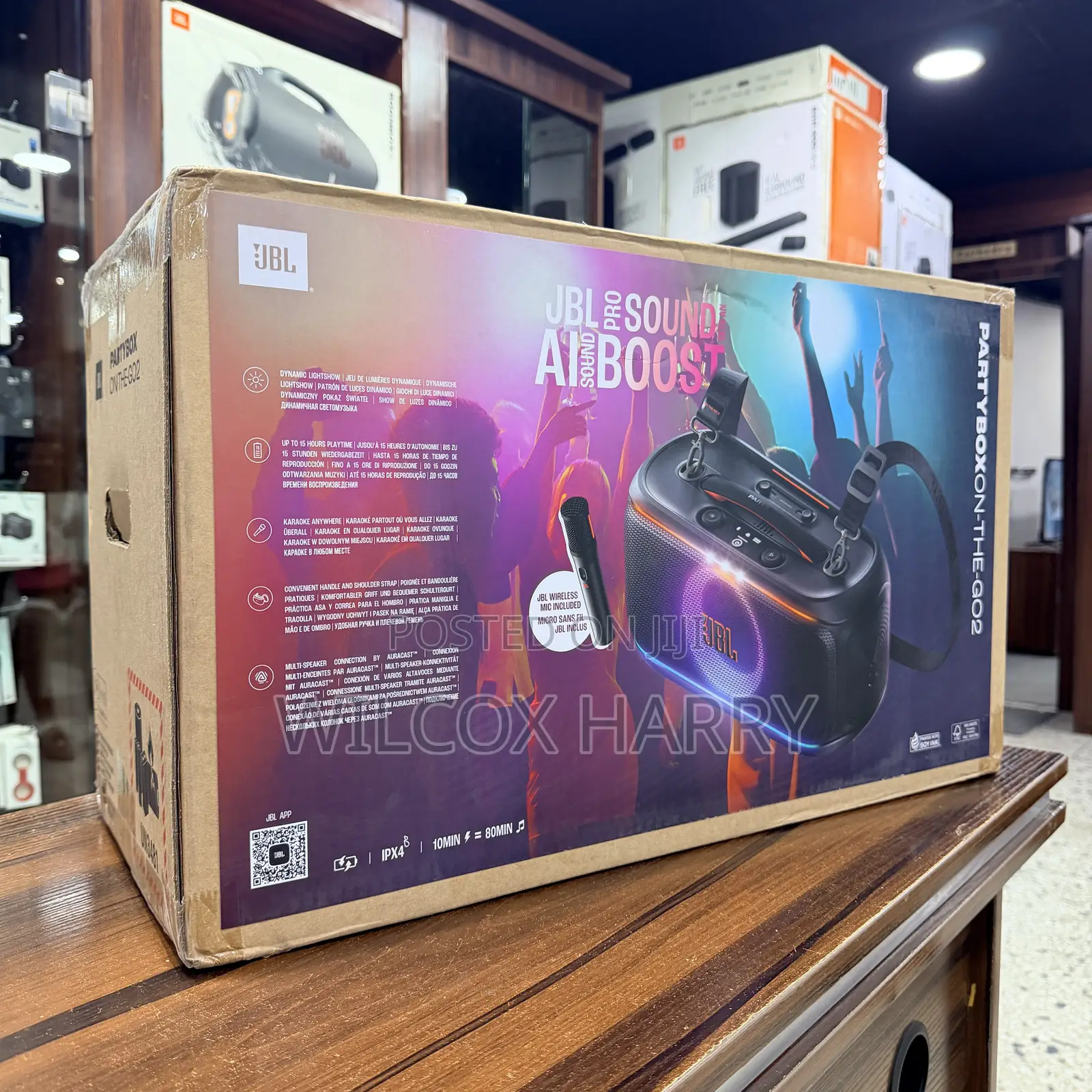 JBL Partybox on-the-Go 2 Bluetooth Speaker With Microphone