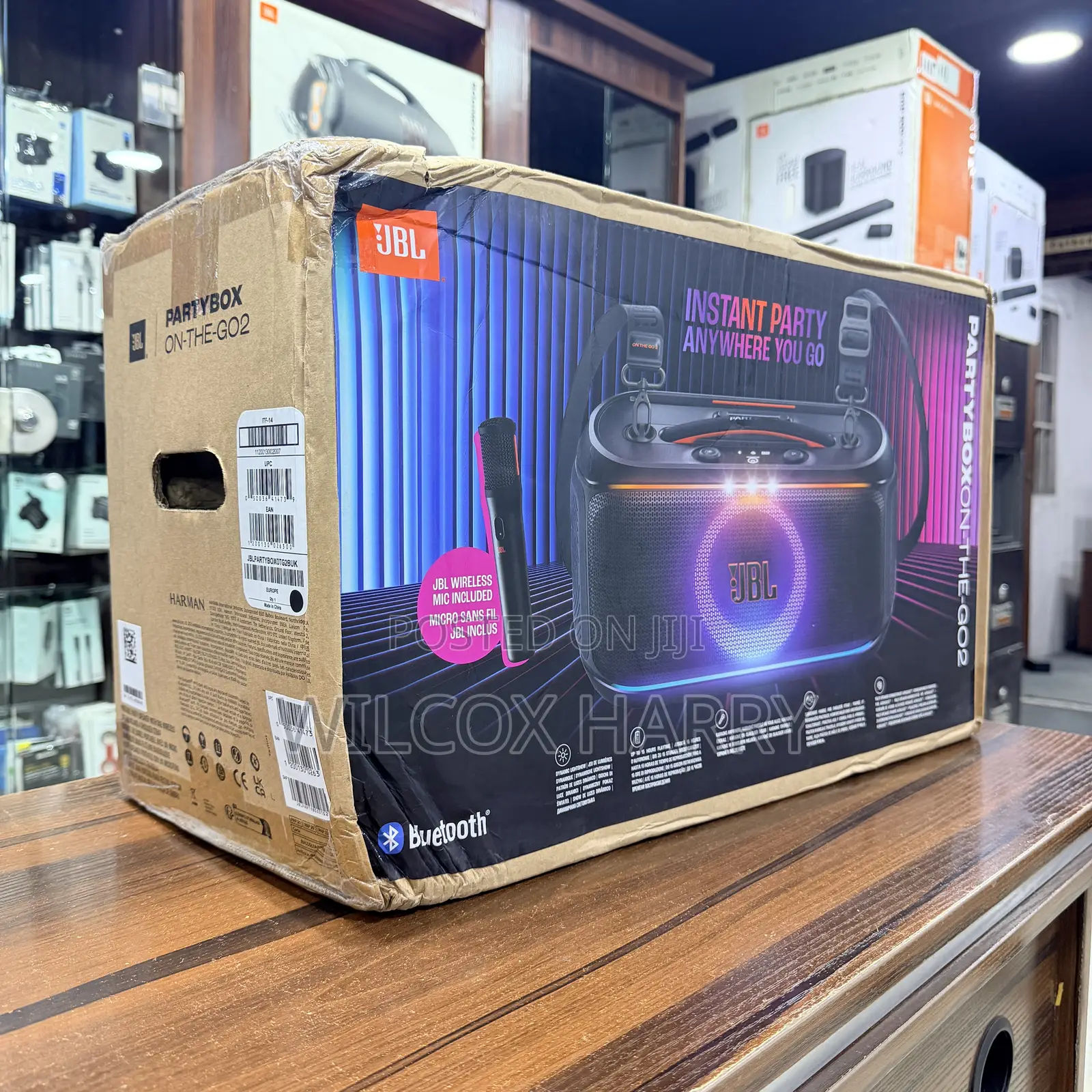 JBL Partybox on-the-Go 2 Bluetooth Speaker With Microphone