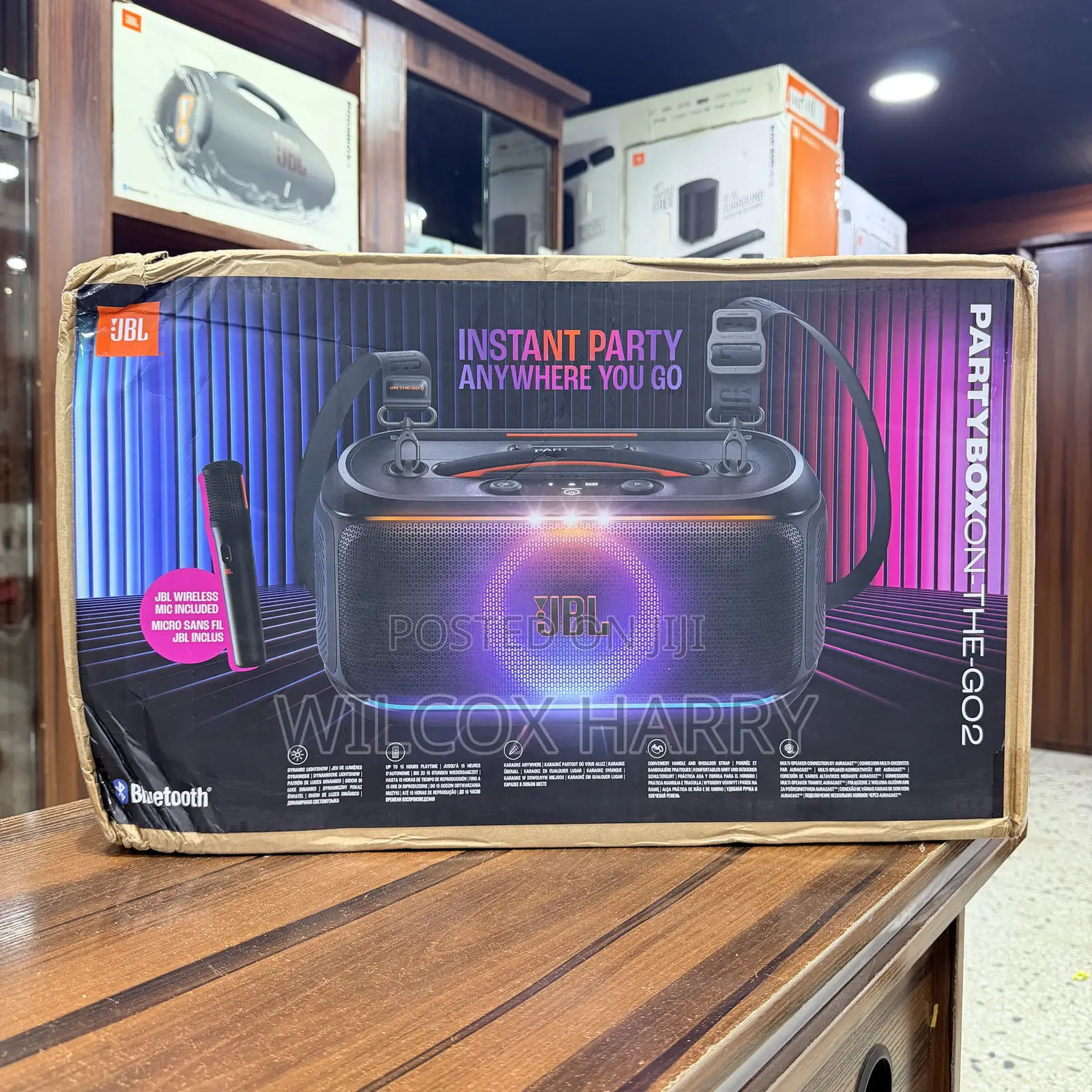 JBL Partybox on-the-Go 2 Bluetooth Speaker With Microphone