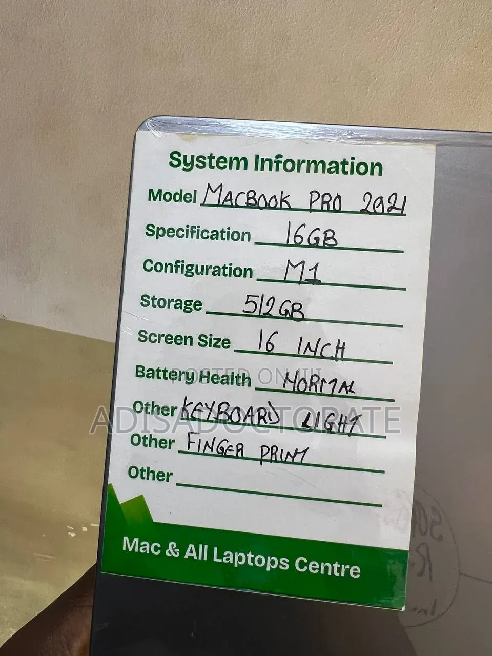 Laptop Apple MacBook Pro 2021 M1 16GB SSD 512GB