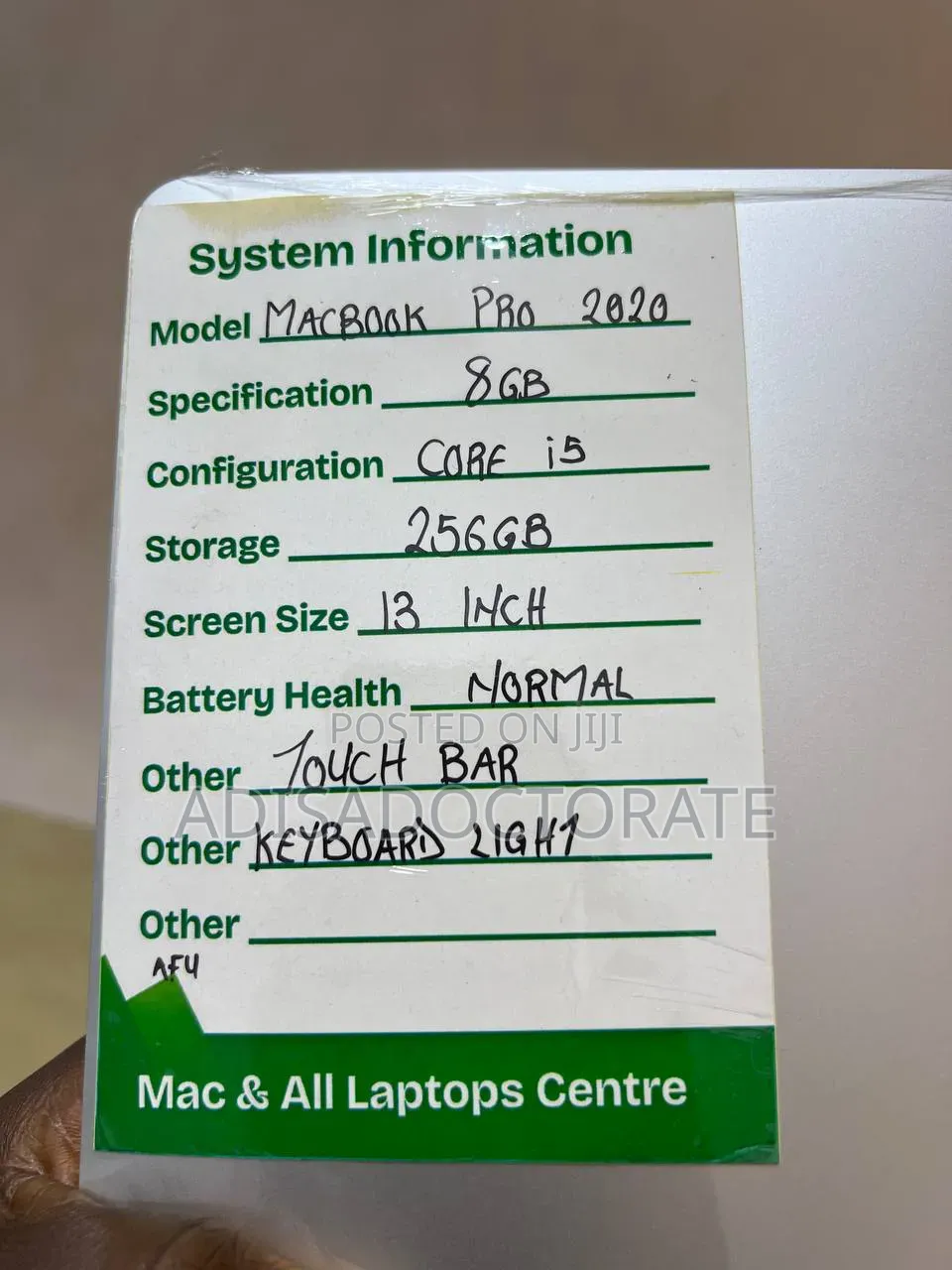 Laptop Apple MacBook Pro 2020 8GB SSD 256GB