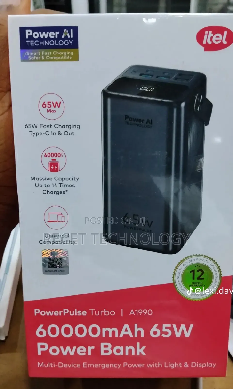 Itel 60000mah Laptop Power Bank 65w