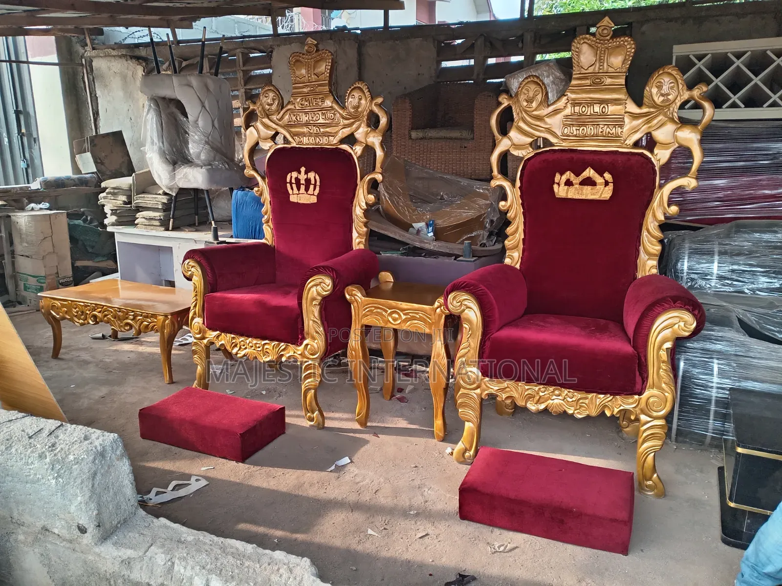 Carved Traditional Chieftaincy Chairs