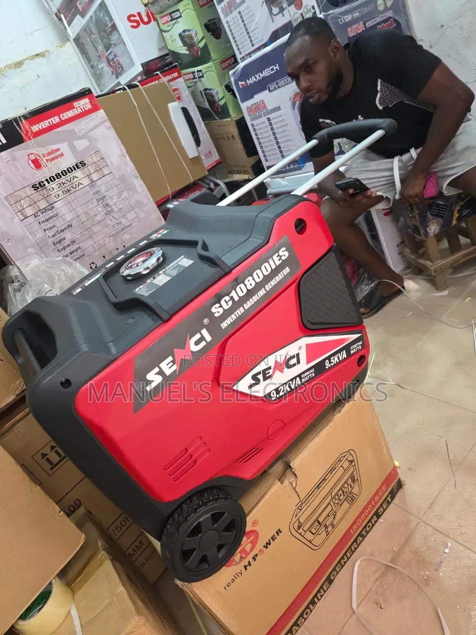 9.5kva Senci Remote Control Inverter Soundproof Petrol Gen Low Fuel