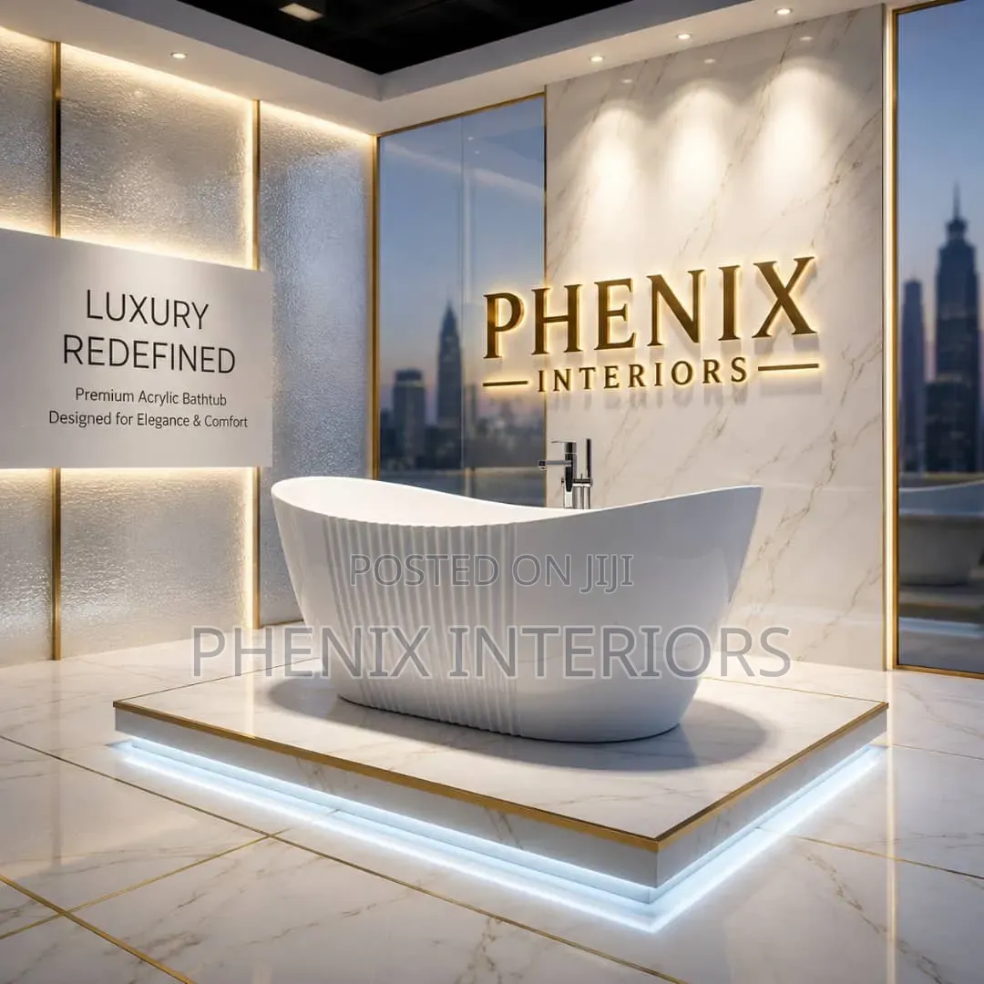 Free Stand Alone Acrylic White Bathtub