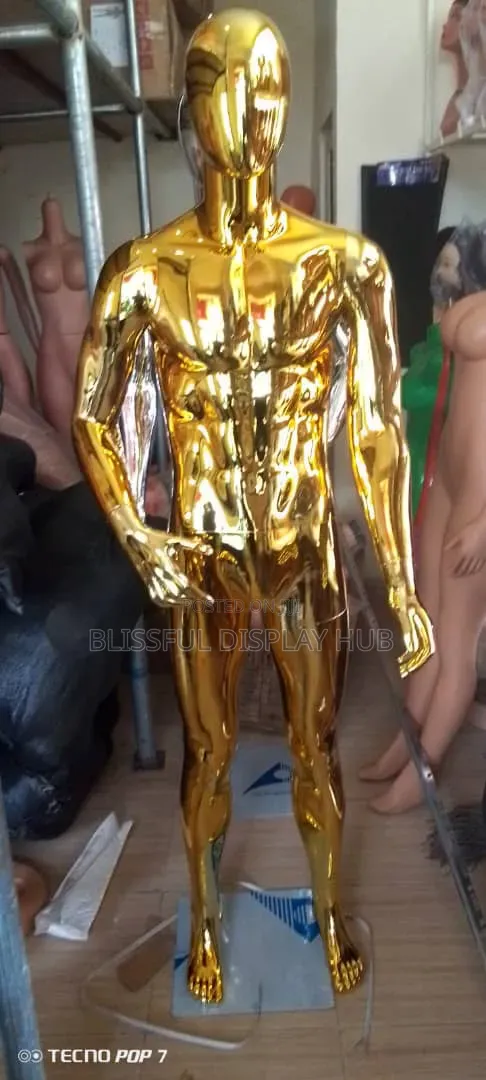 Basket, Faceless and Spider Man Faces Luxury Gold Mannequin