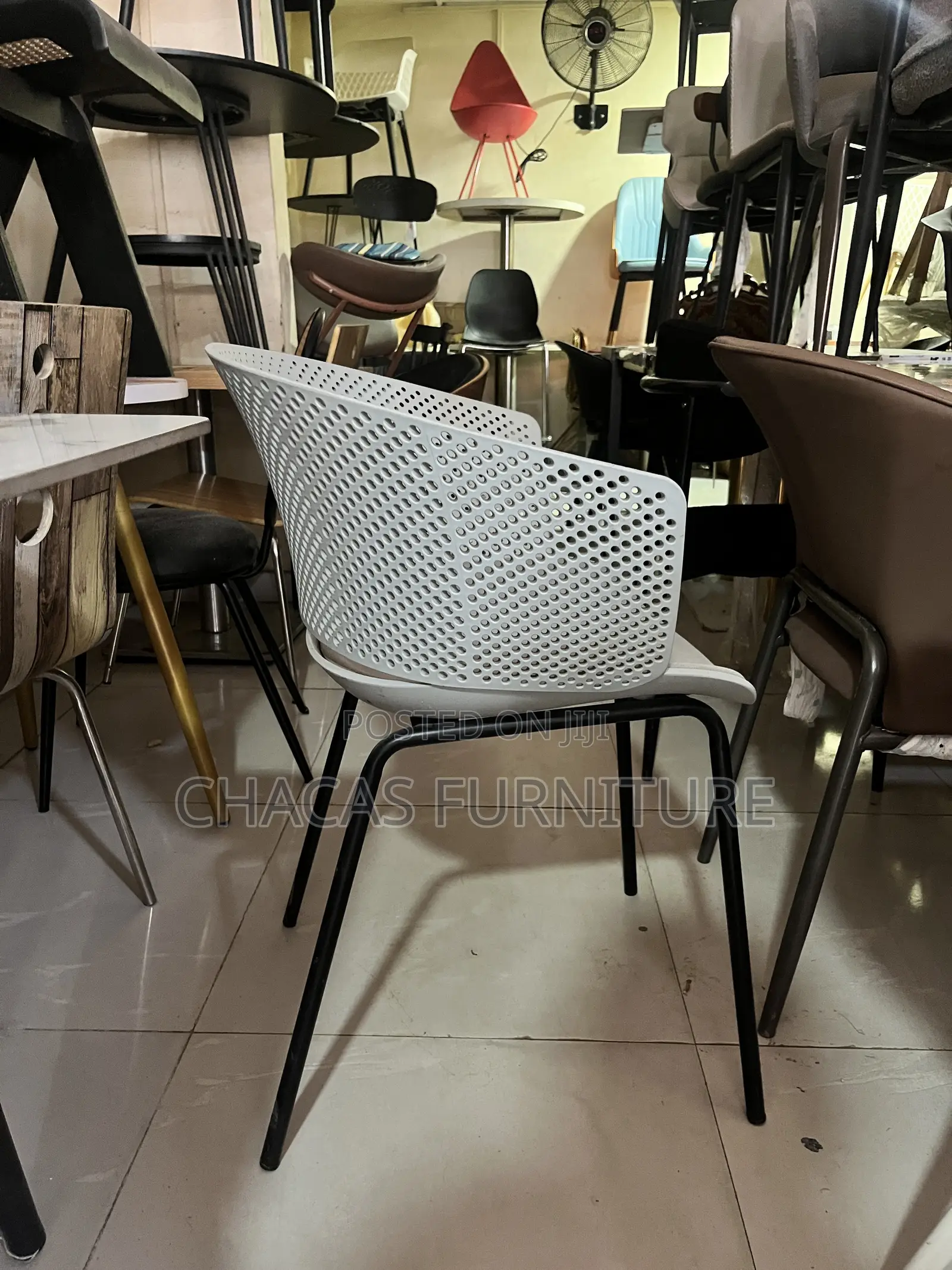 Modern Perforated Dining Lounge Chair - Brand New Bistro Cafe Seat
