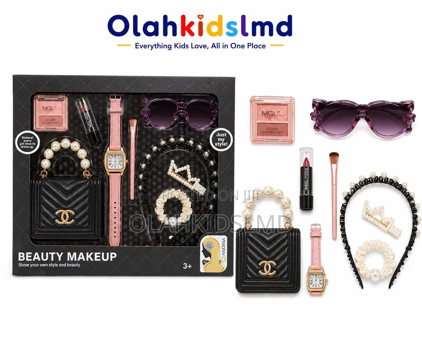 Beauty Makeup Set With Bag, Watch, Sunglasses Accessories, Ages 3+