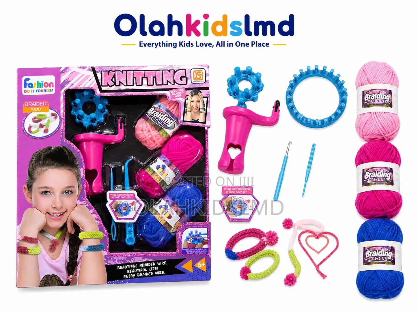 Braiding Knitting Machine Kit – Diy Bracelets Rope, Ages 6+
