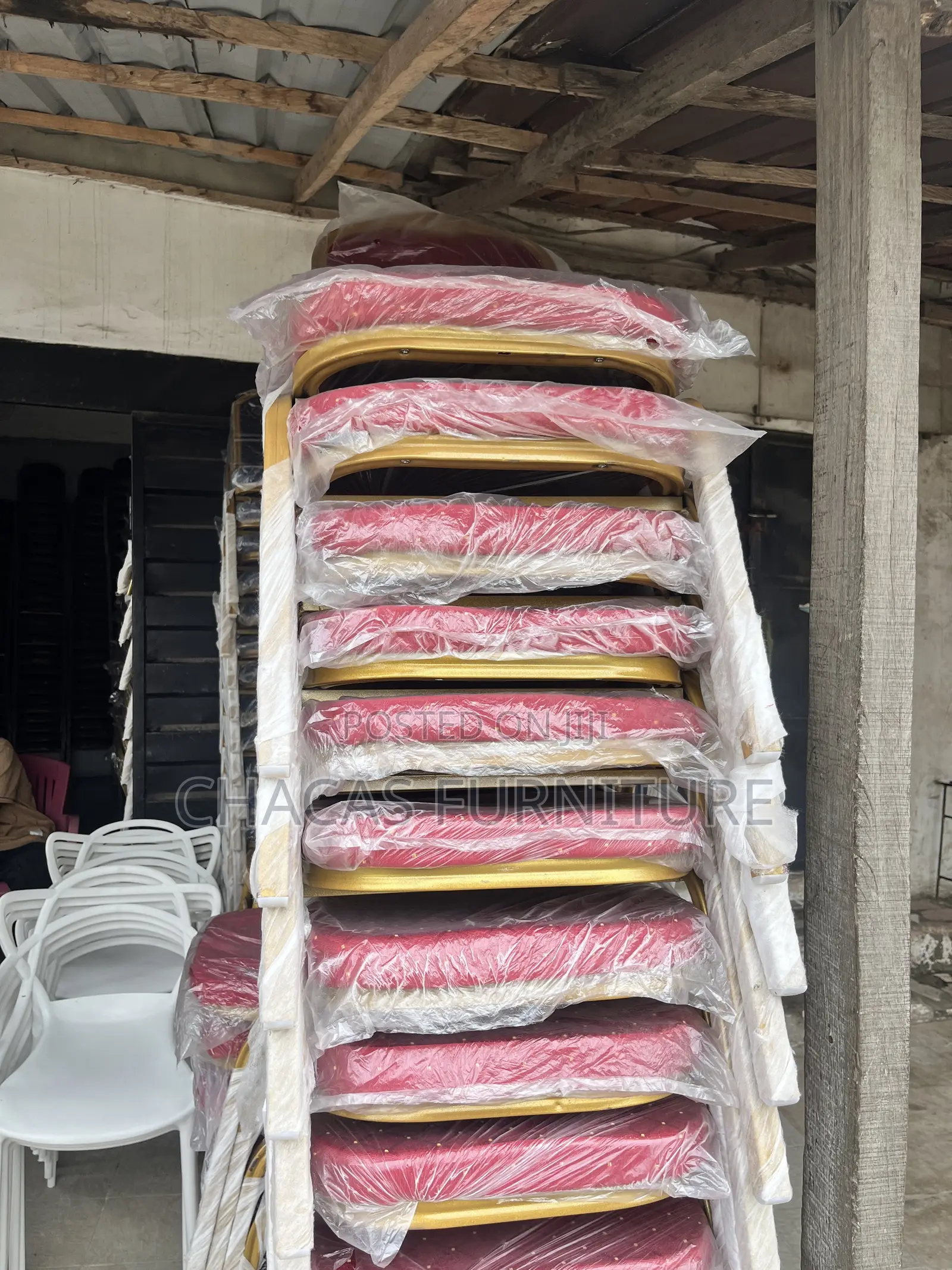 Premium Gold Frame Banquet Chairs - Brand New Stackable Event Seats