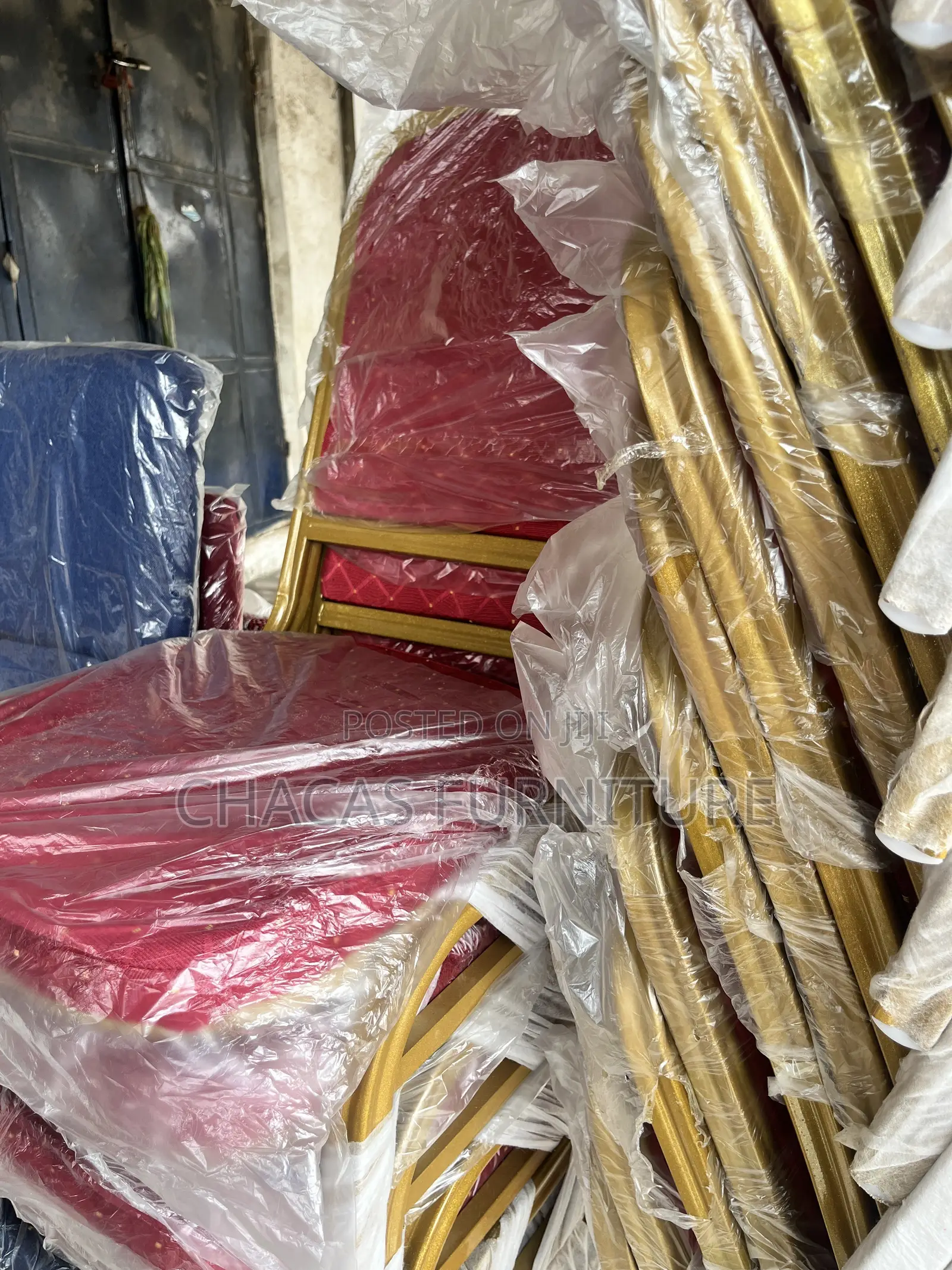 Premium Gold Frame Banquet Chairs - Brand New Stackable Event Seats