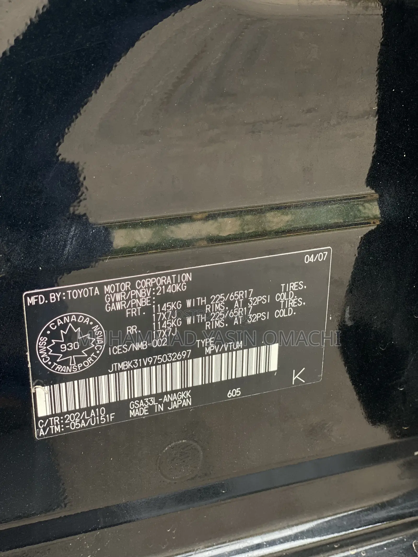 Toyota RAV4 2008 Black