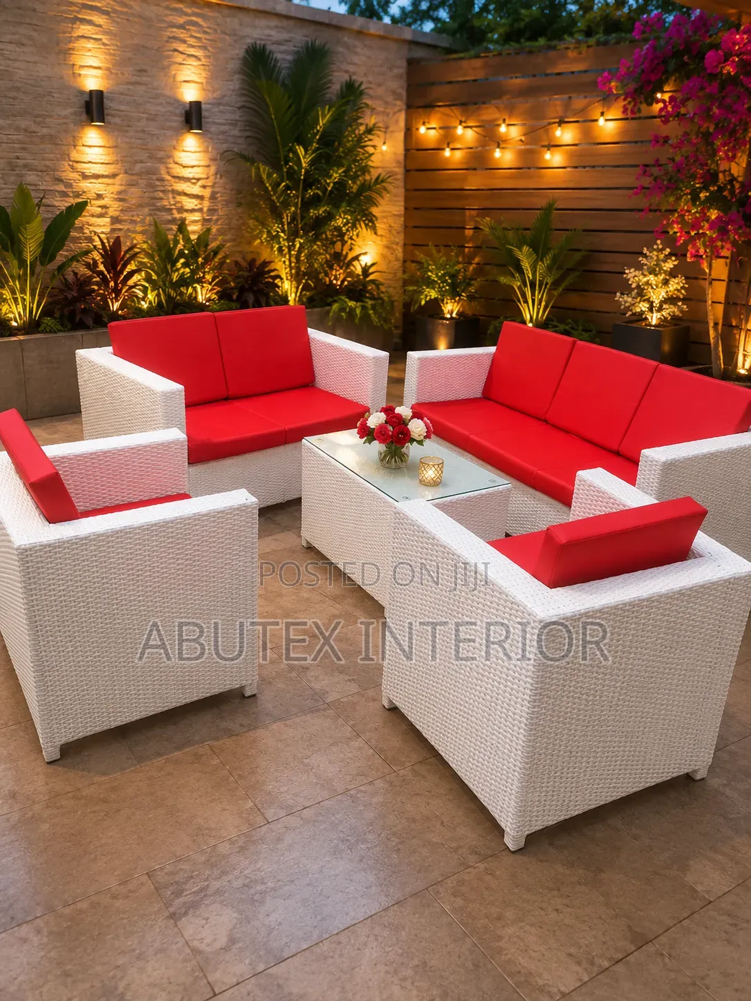 Set of 7 Chairs Rattan Garden Classic Chairs