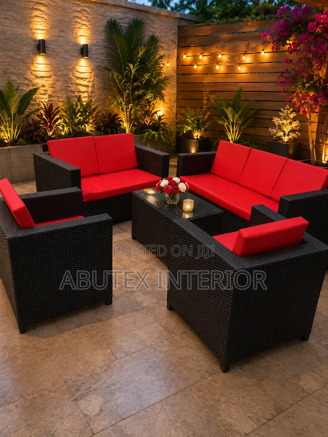 Set of 7 Chairs Rattan Garden Classic Chairs