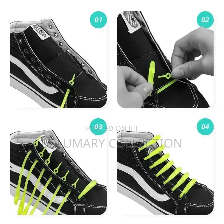 12pcs No Tie Silicone Shoelaces Elastic Stretch Shoe Laces For All