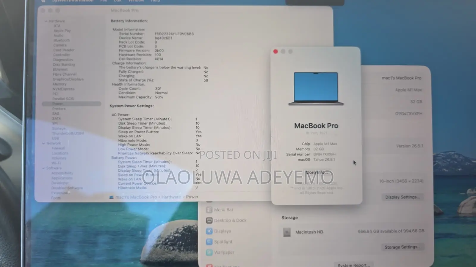 Laptop Apple MacBook Pro 2021 M1 Max 32GB Apple M1 Max SSD 1T