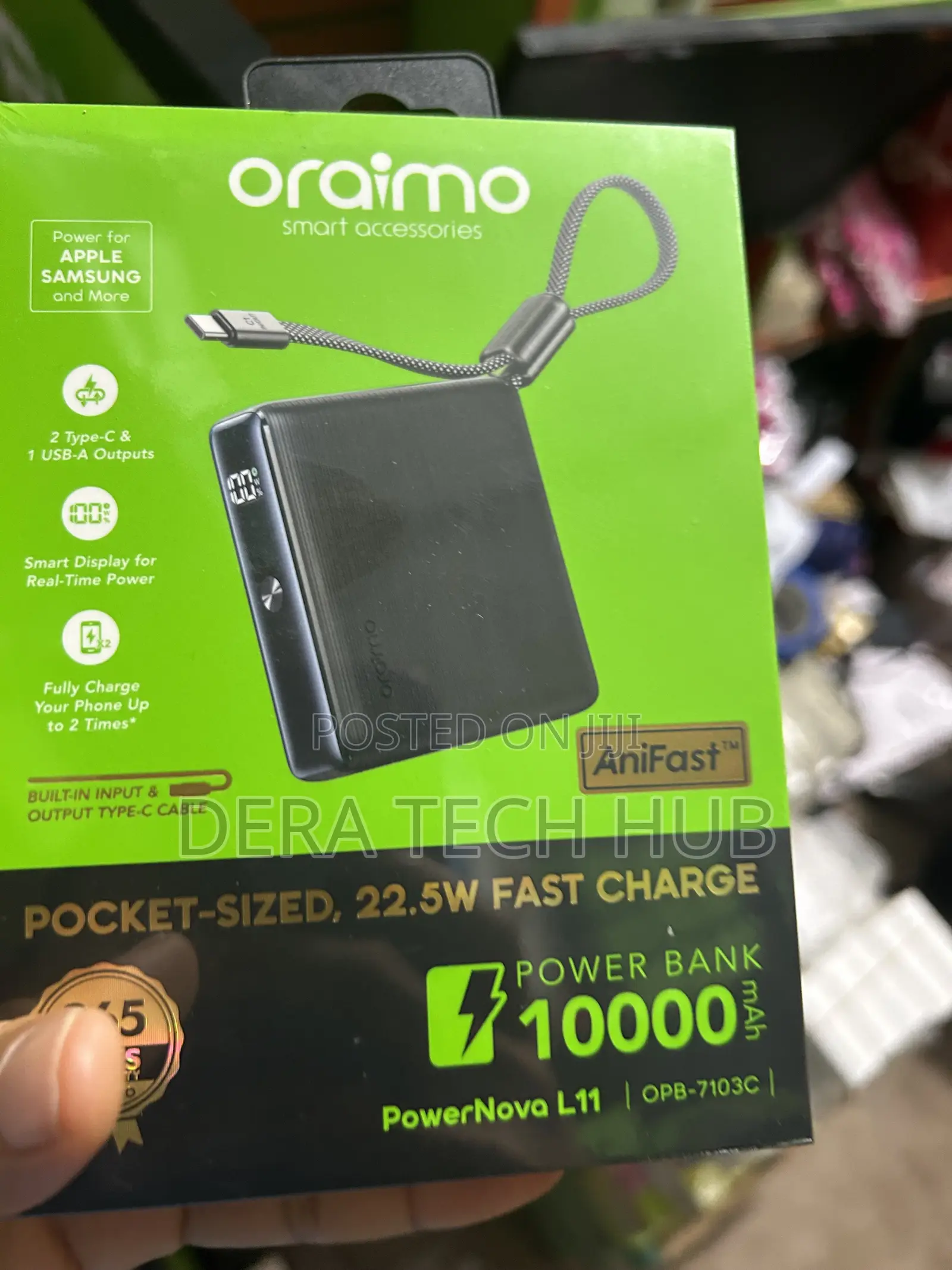 Original Oraimo Pocket-Sized 10,000mah Fast Charging Power Bank