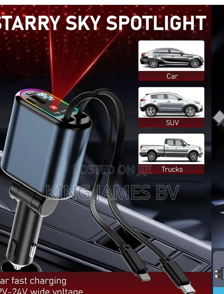 Star Light Car Charger Ambient Light Projector – Galaxy Mood Lighting