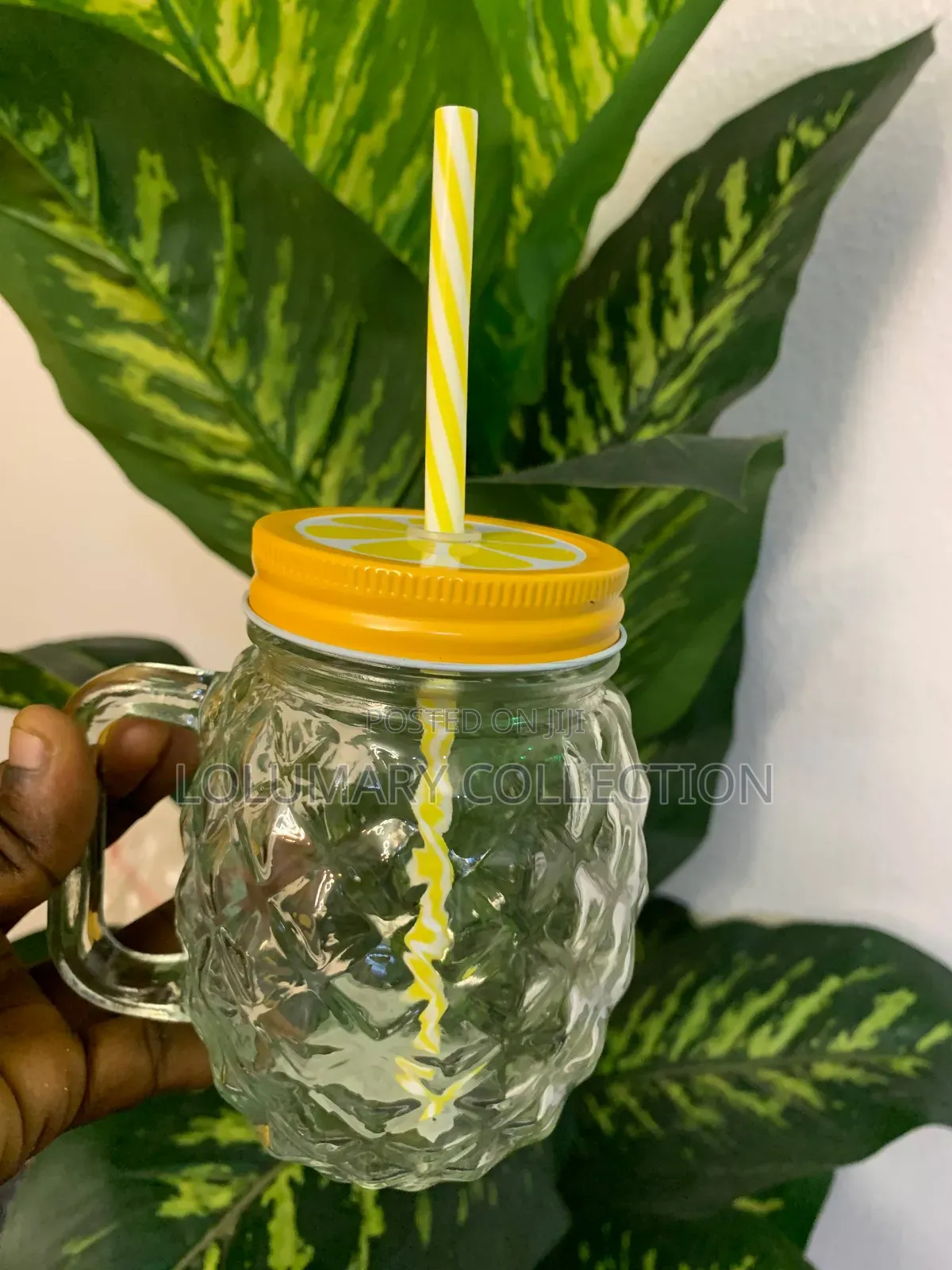 Mason Glass Smoothie Cup With Lid Straw Souvenir Gift Mug