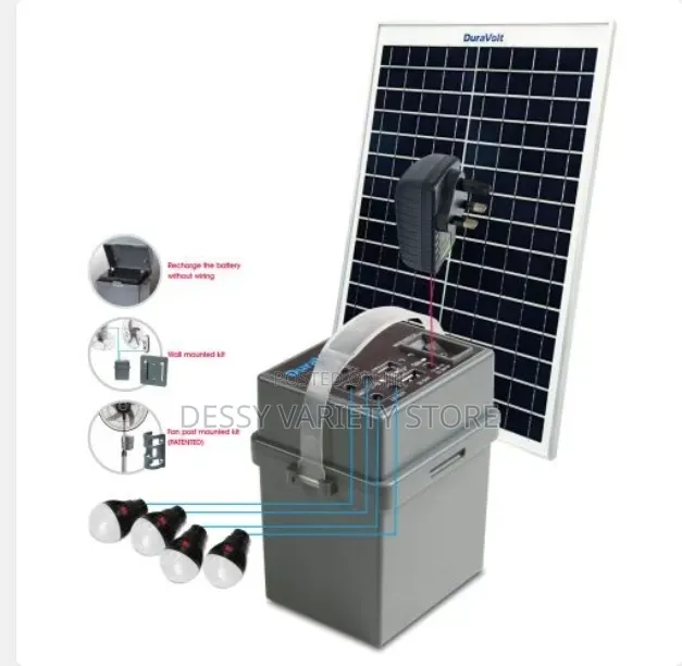 Duravolt 4 in 1 Solar Rechargeable Pack for Fans 12v4.5ah Battery