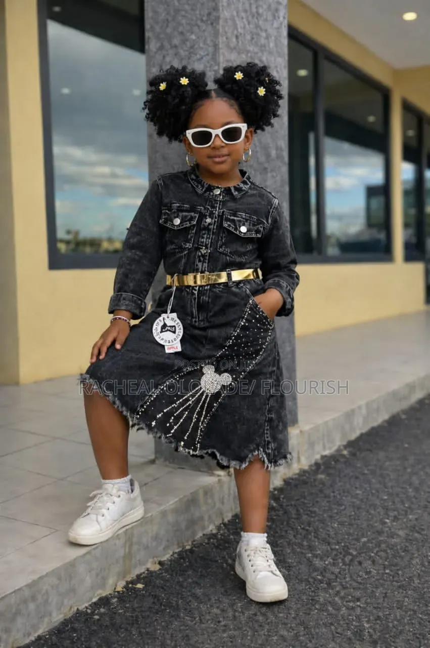 Girls Black Skirt Suit and Jeans Gown