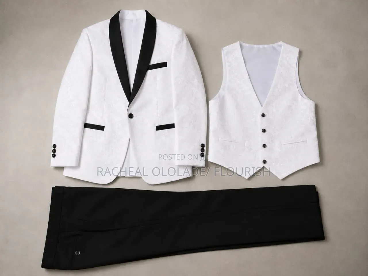 Classy Children White Suit and Black Trouzer.