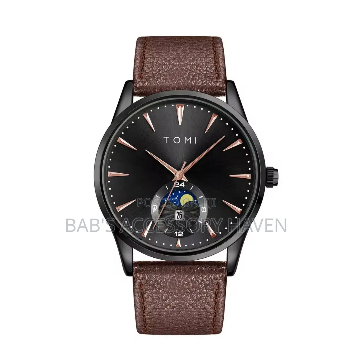 Premium Tomi Men’S Luxury Leather Quartz Watch