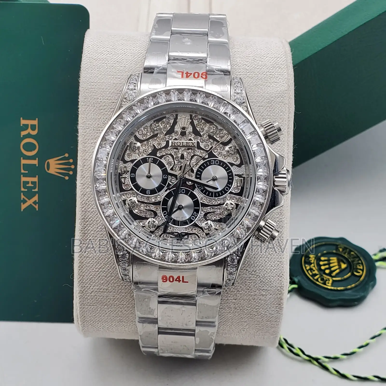 Fully Iced Out Rolex Daytona Men's Luxury Gold Watch