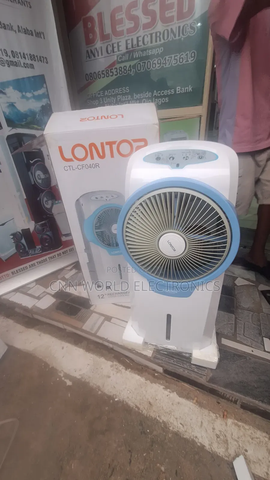 New Lontor 12"Rechargeable Water Mist Fan CTL-Cf040r(Air Cooler) 1year