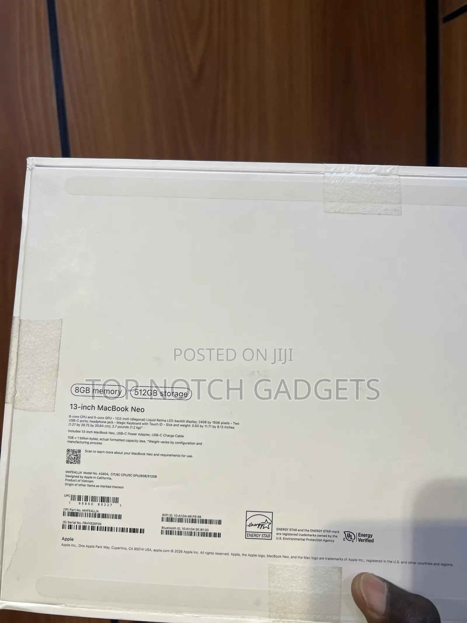 New Laptop Apple MacBook Neo 2026 8GB SSD 512GB