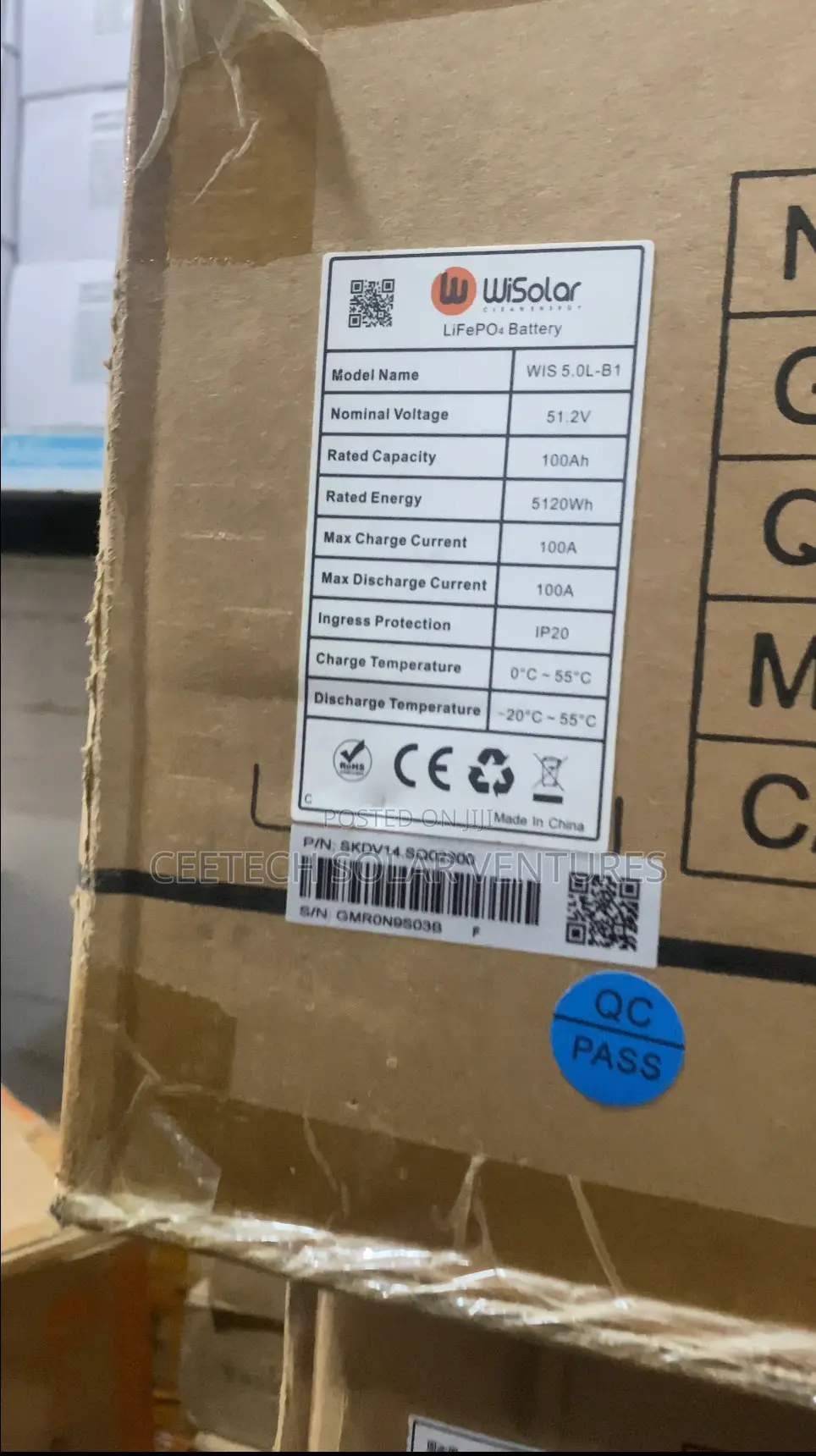 Premium Wisolar 5kwh 51.2v Lithium Battery, High Performance