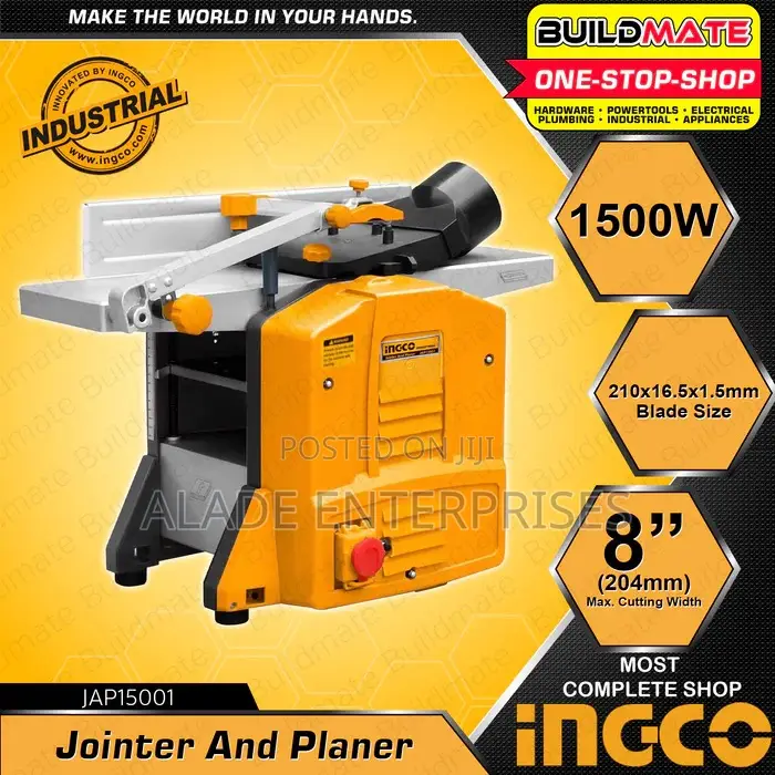Electric Wood Jointer Planer 1500w - Jap15001