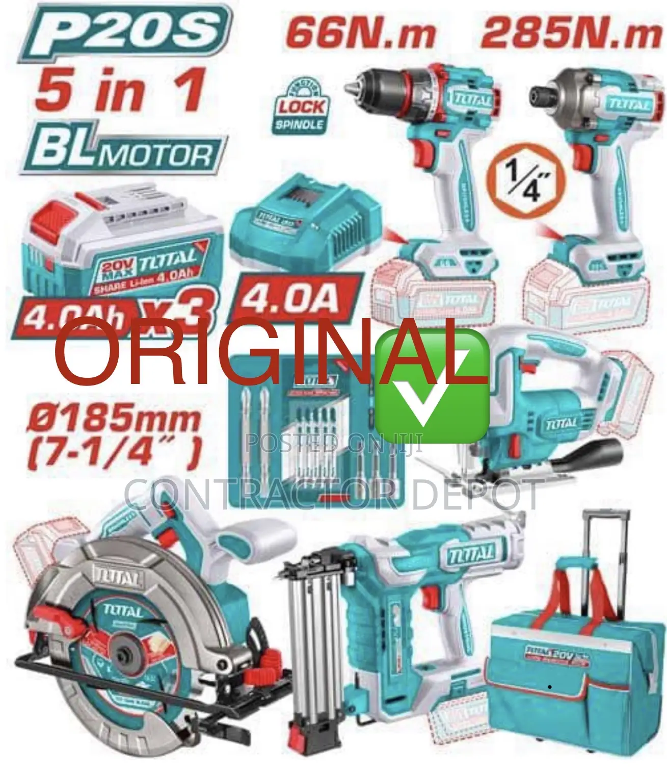 20v Lithium-Ion Industrial Combo Kit – 5 PCS (With 3 Battery Charger