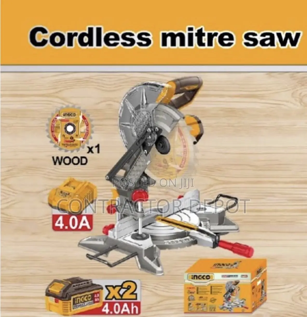 Ingco Cordless Saw Kit With Batteries Charger