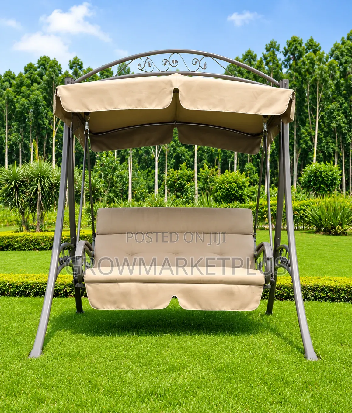 Luxury 3-Seater Outdoor Garden Swing Chair With Canopy