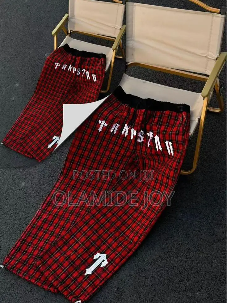 Red and Black Plaid Baggy Streetwear Pants