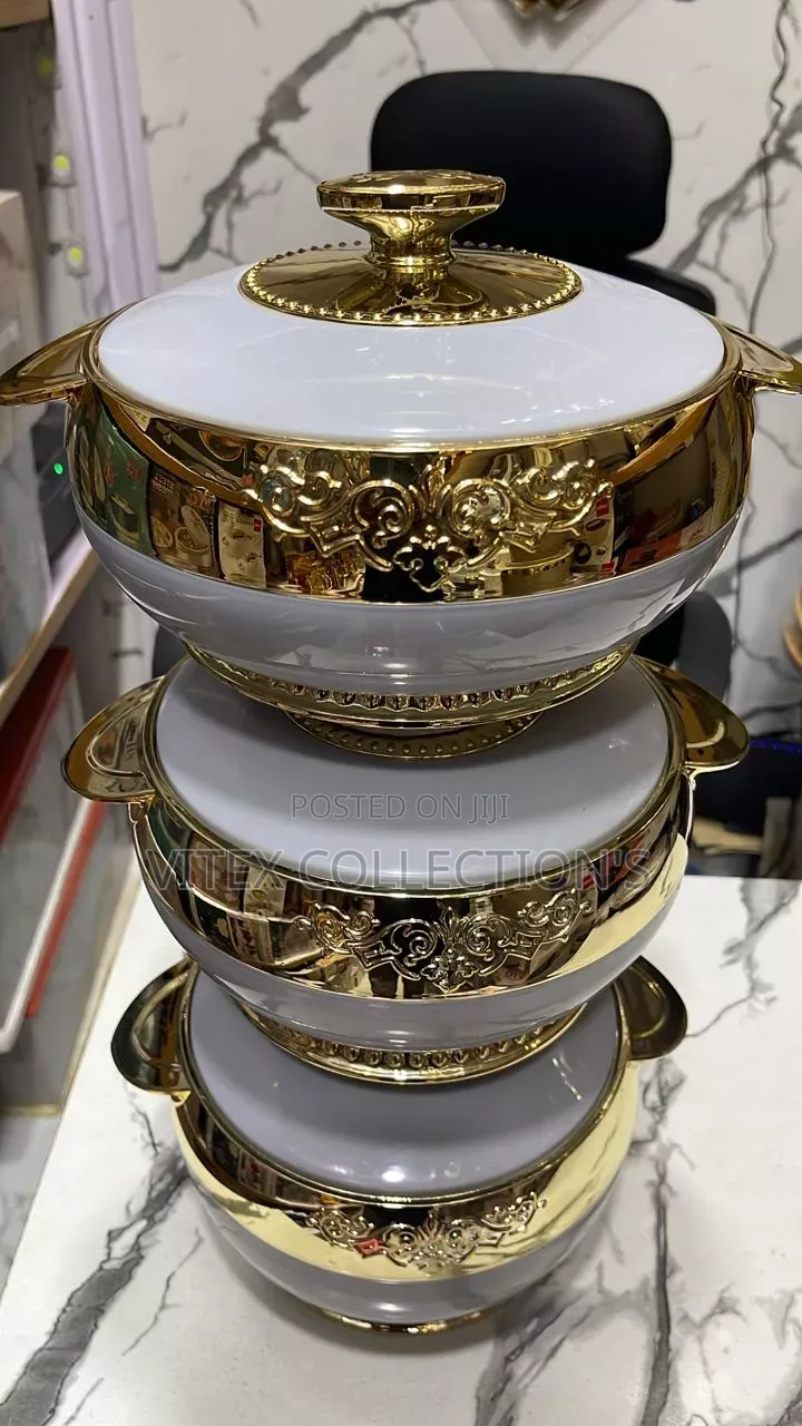 3set Gold White Food Warmers