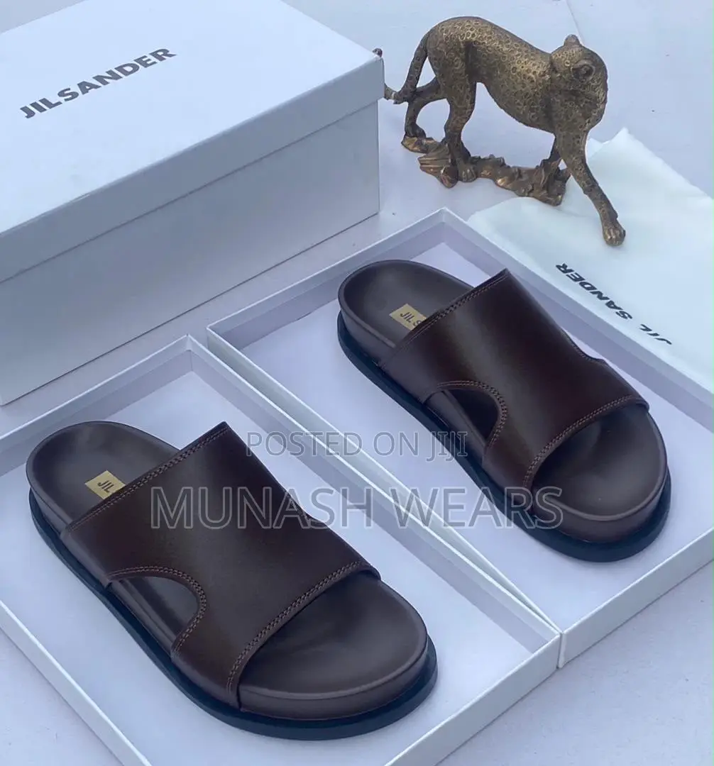 Jil Sander Leather Slipers 40-46 Available in Brown and Black