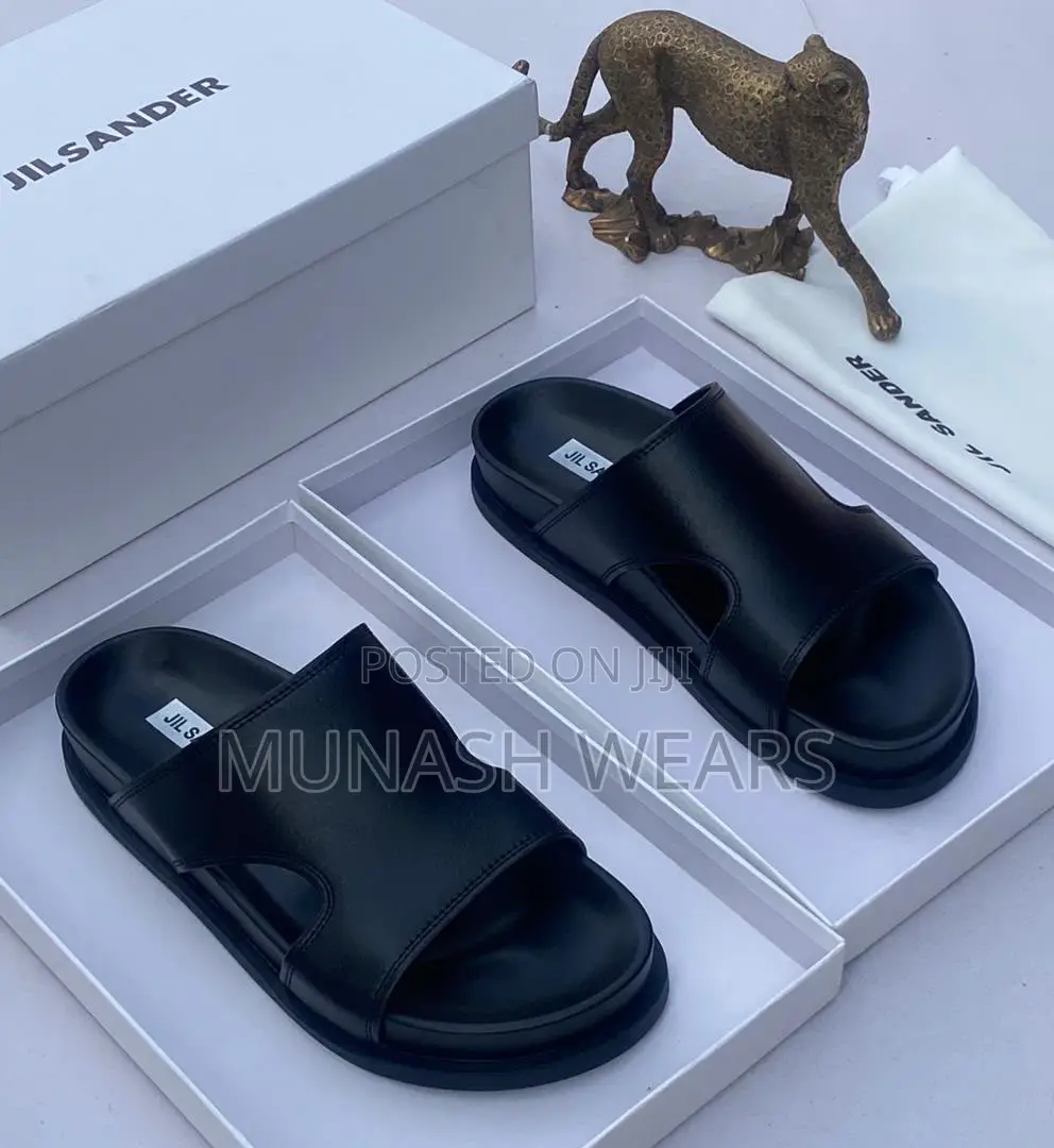 Jil Sander Leather Slipers 40-46 Available in Brown and Black