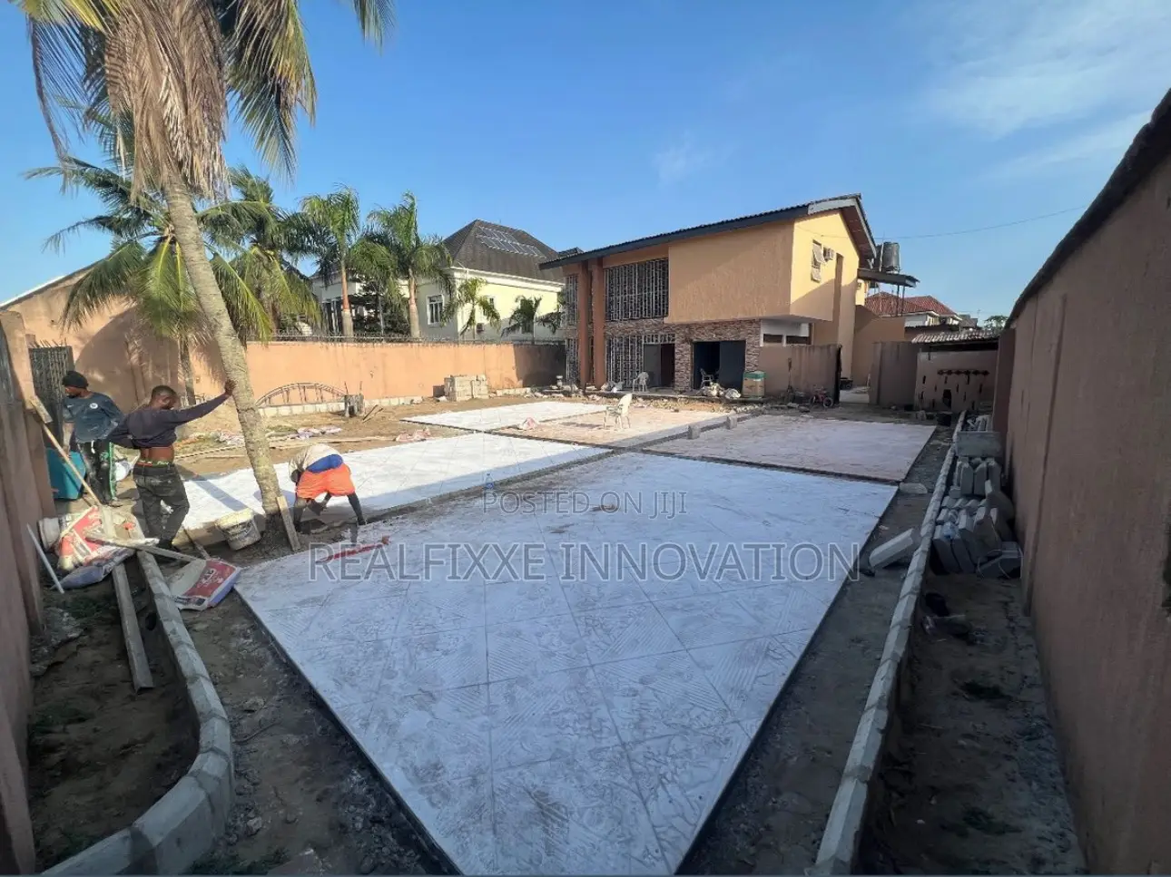 Landscaping, Stamp Concrete, Interlocking, Concrete Slab in Lekki