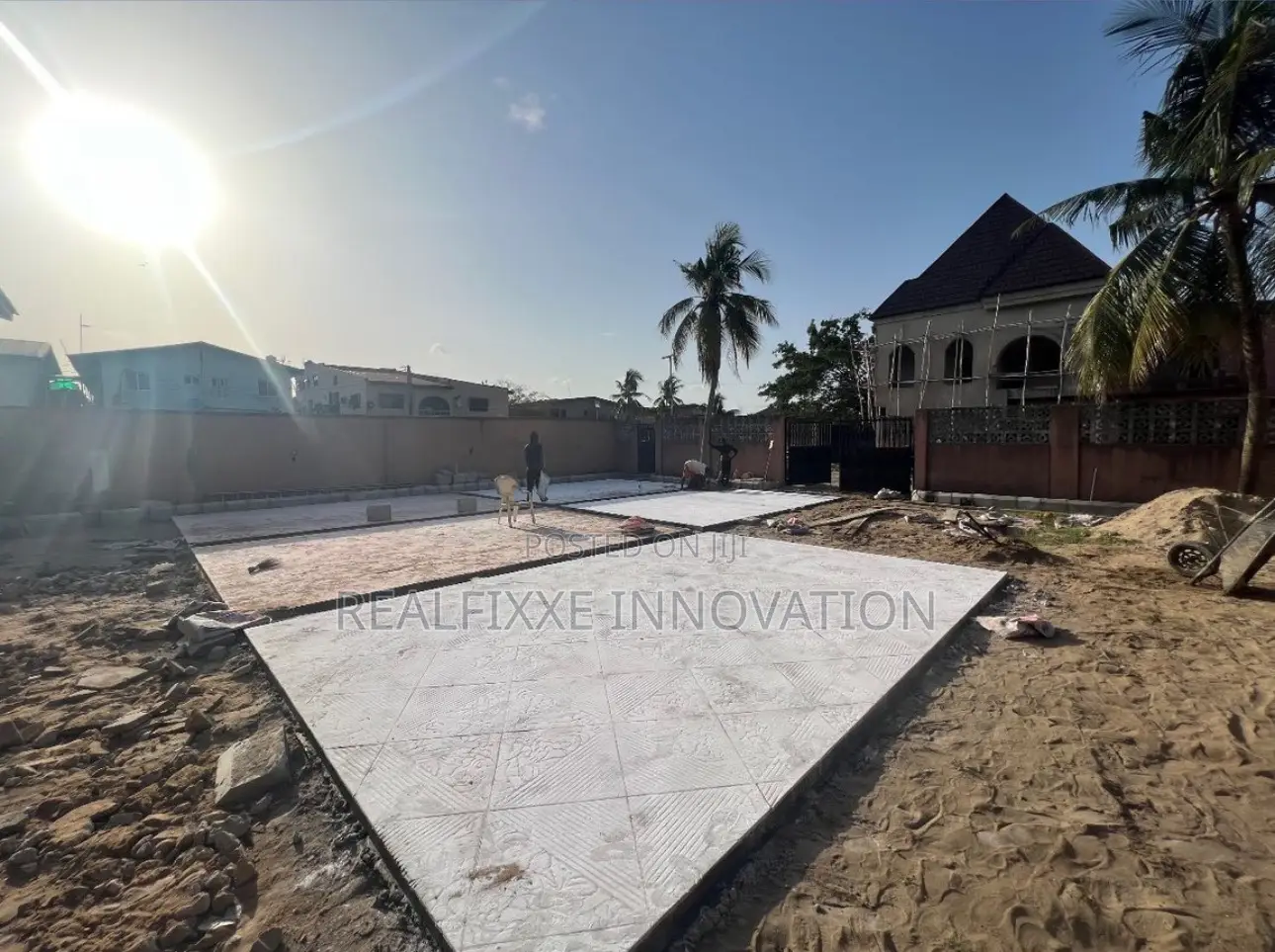 Landscaping, Stamp Concrete, Interlocking, Concrete Slab in Lekki